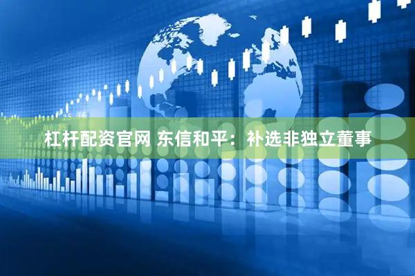杠杆配资官网 东信和平：补选非独立董事
